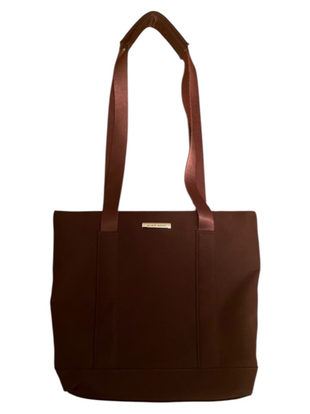 Vintage Chocolate Brown Nine West Nylon Tote Bag
